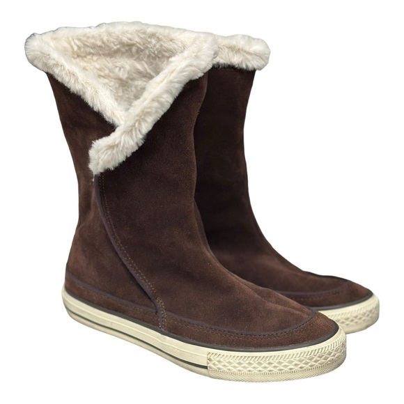 Converse Chuck Taylor Chucks Brown Suede Winter Boots - Junior Size 3 - Picture 5 of 8